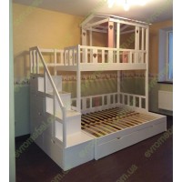Двоярусне ліжко-будиночок Моллі, біла