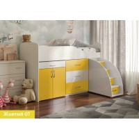Дитяче ліжко "Bed-room-5" зі столом, комодом і сходами, жовта