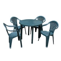 Набір стіл Tondo і 4 крісла Altea антрацит, зелений