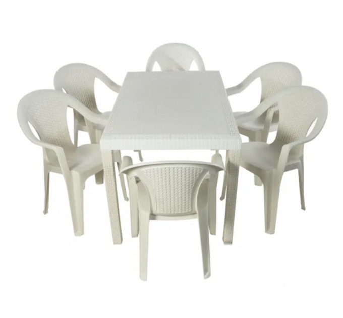 Набір стіл JOKER і 6 крісел KORA білий