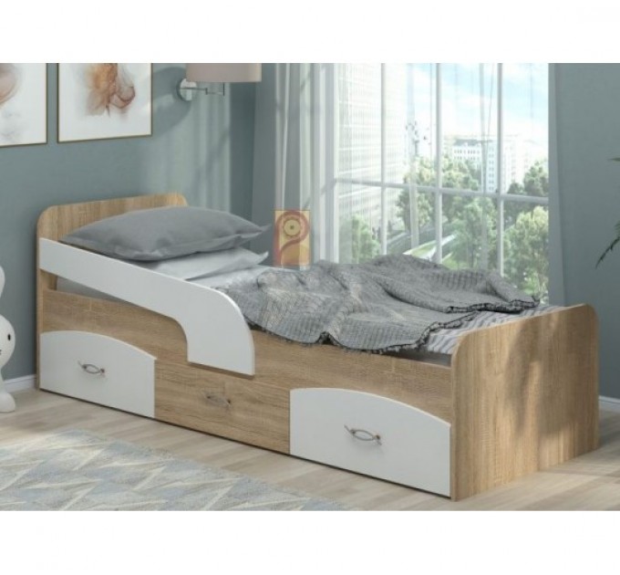 Дитяче ліжко з ящиками і бортиком Мілка ДСП